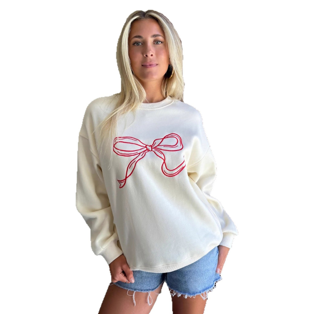 SWEAT A MANCHES LONGUES ET COL ROND AVEC IMPRIME COEUR