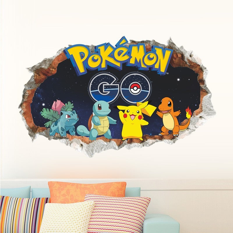 AUTOCOLLANT MURAL 3D PIKACHU
