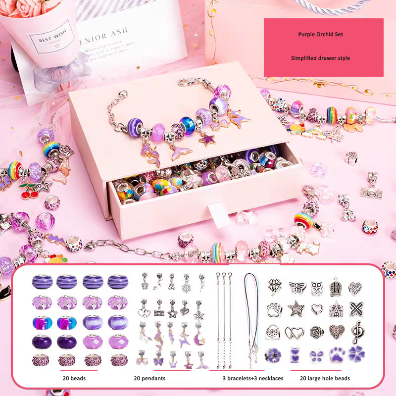 Autocollants pour bracelets de perles faits à la main et coffret de perles modèles différents
