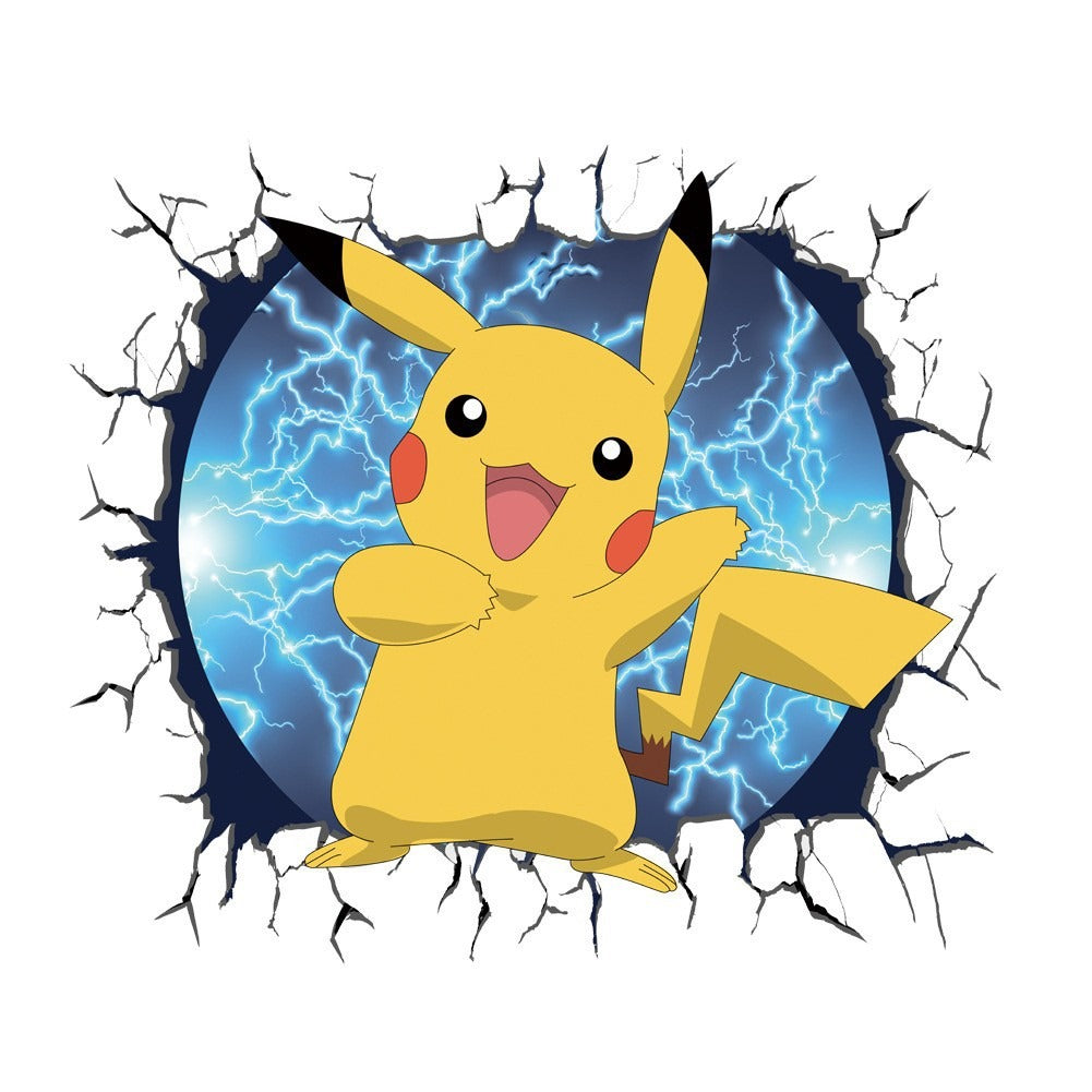 AUTOCOLLANT MURAL 3D PIKACHU