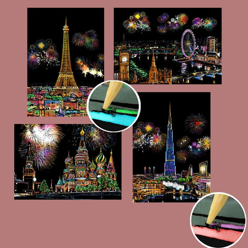 CARTES A GRATTER 4 pièces  et 4 différents modèles