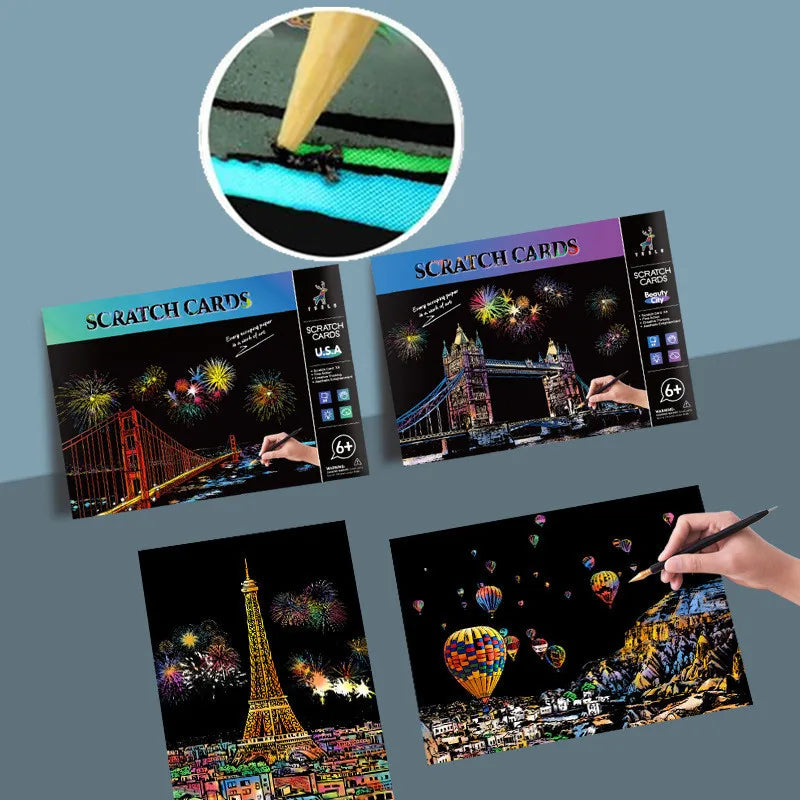 CARTES A GRATTER 4 pièces  et 4 différents modèles