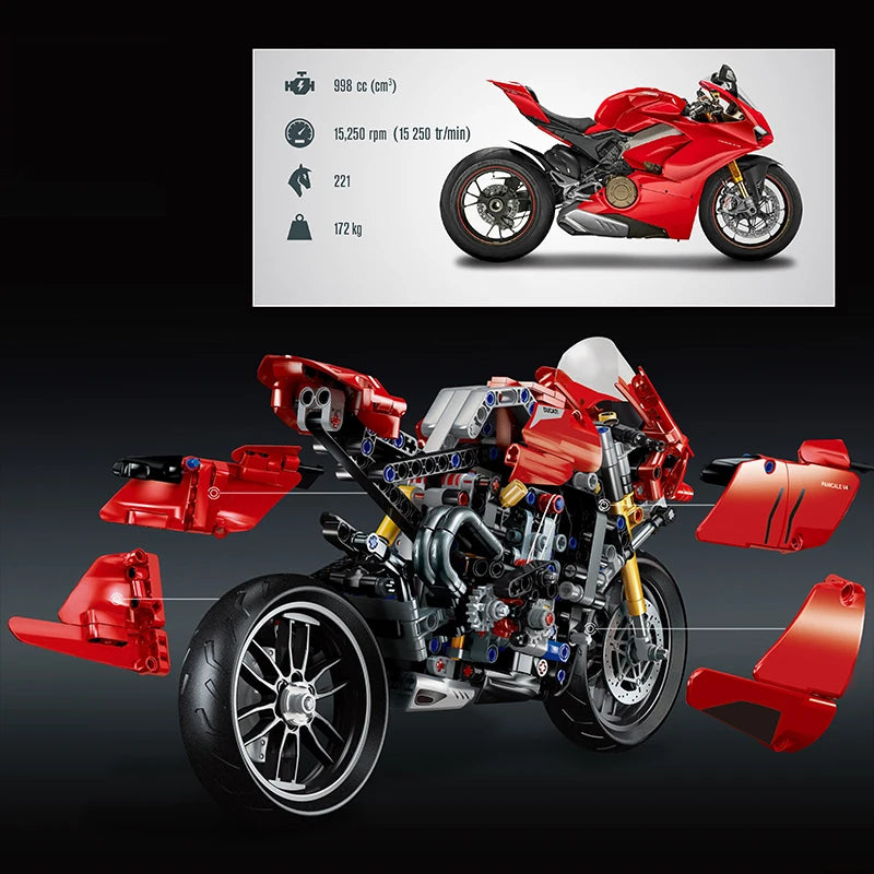 Moto Ducati Panigale V4 R - Blocs Construction Technic - 674 Pièces
