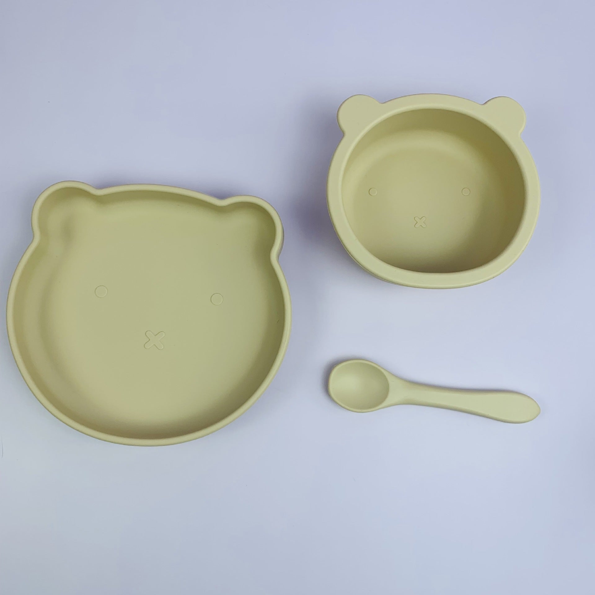Vaisselle d&#039;alimentation pour bébé Ensemble de 3 pièces en silicone
