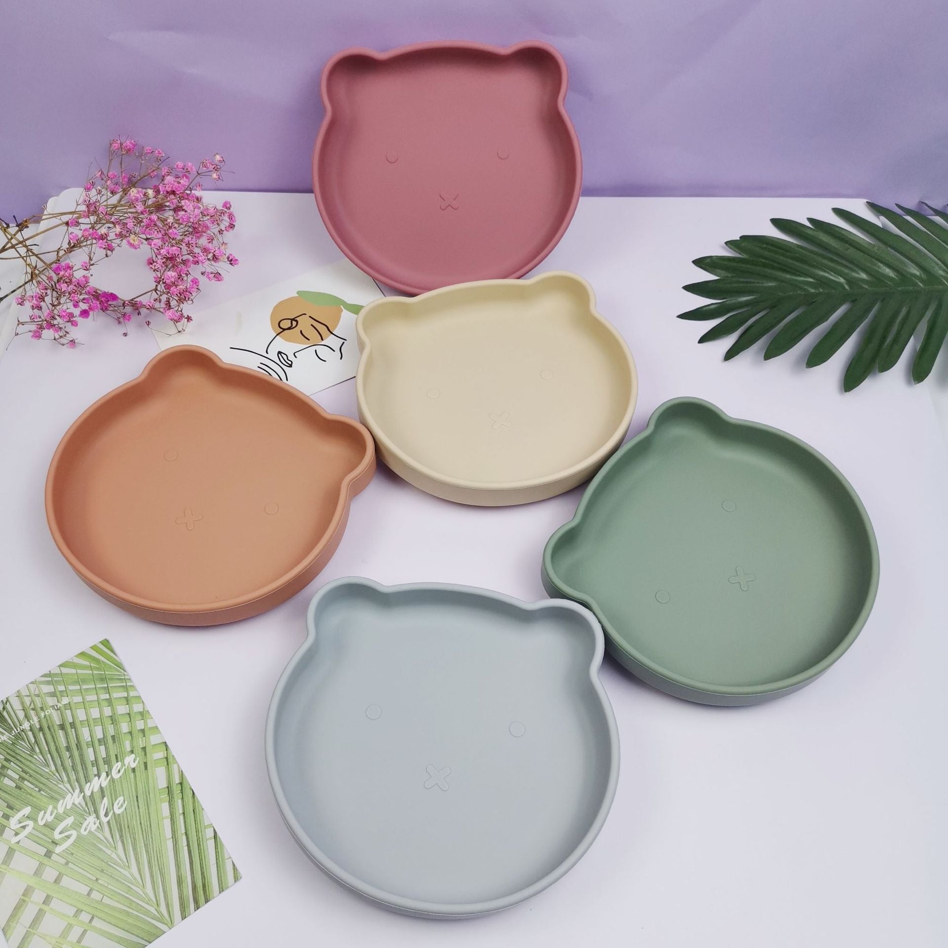 Vaisselle d&#039;alimentation pour bébé Ensemble de 3 pièces en silicone