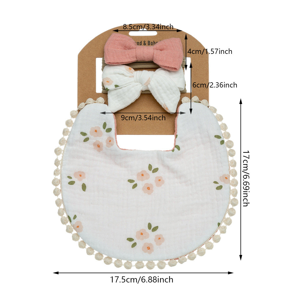 Costume de bandeau à nœud pour enfants, bavoir en coton pour bébé