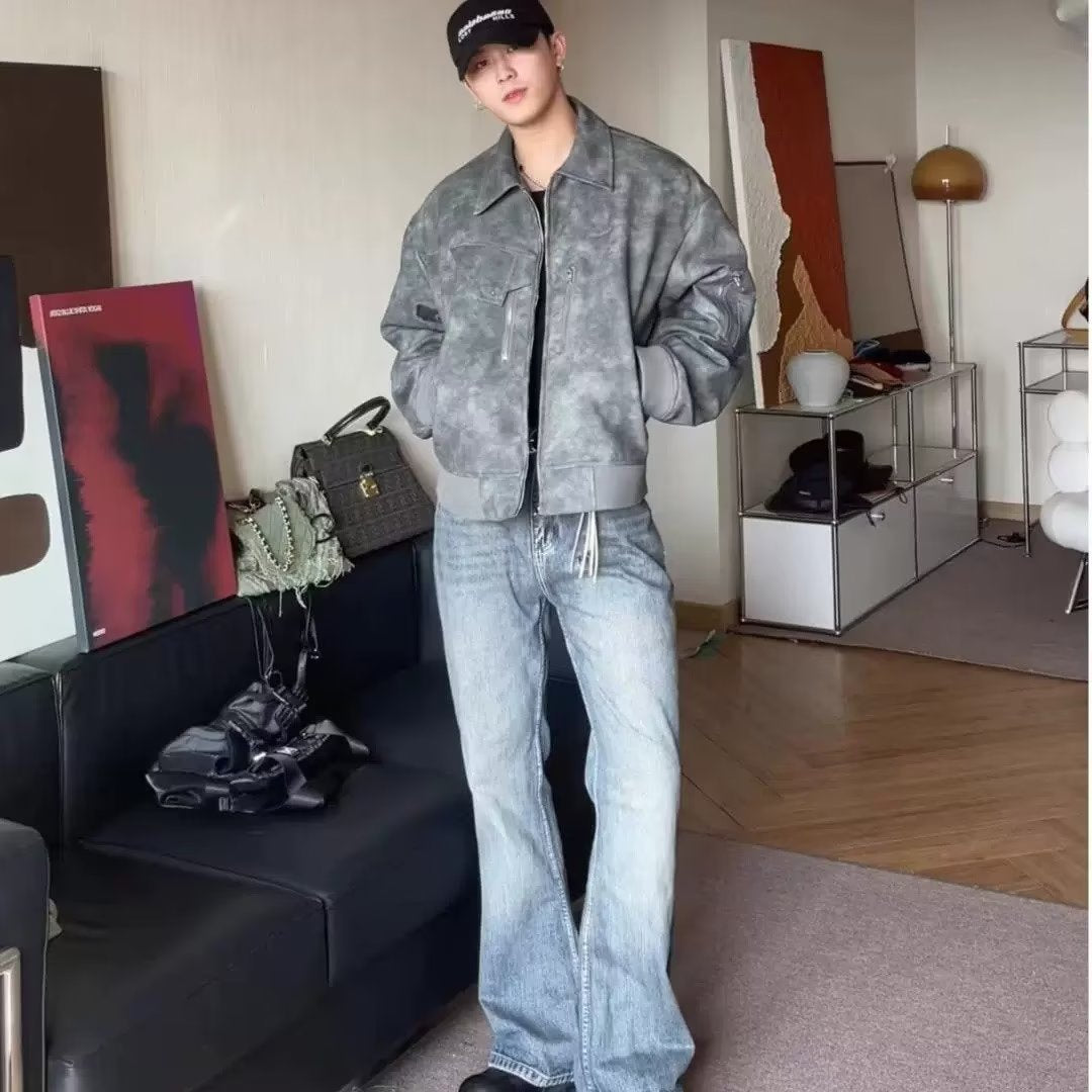 Jean Bootcut rétro américain pour hommes, jambe droite ample, beau pantalon tendance de printemps et d&#039;automne 2023