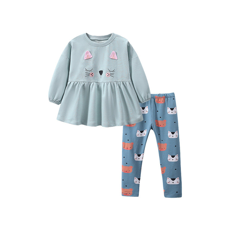 Costume de sweat-shirt en velours pour filles d&#039;automne et d&#039;hiver Little Maven Costume pour enfants à manches longues Costume de pantalon européen et américain de commerce extérieur
